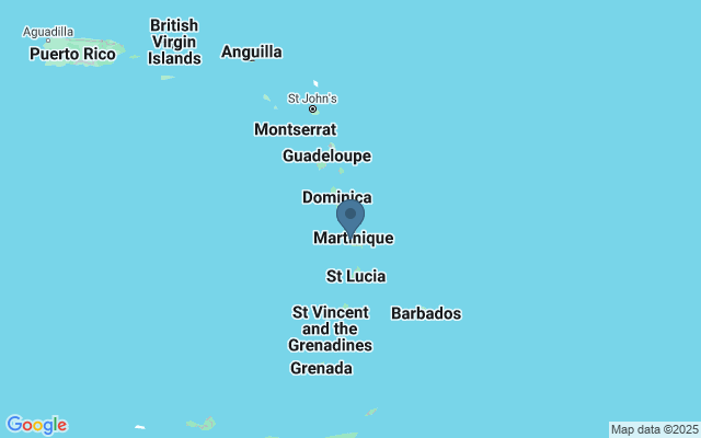 Kaart met locatie Markten op Martinique